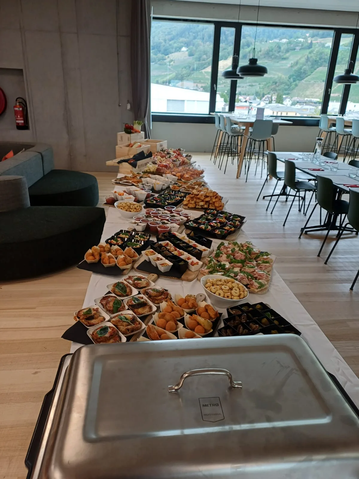 Detail eines grossen italienischen Catering-Buffets